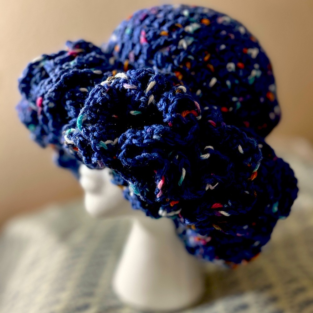 Crochet ruffle hat